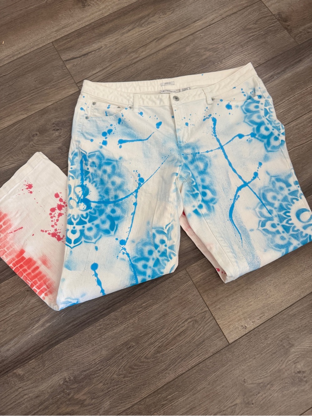 Custom streetwear size 14 stretch jeans maximalist jeans festival clothing
